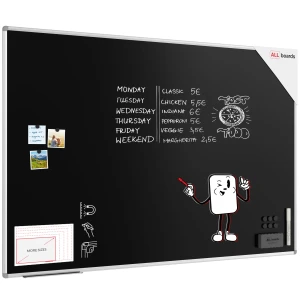 Tablica kredowa magnetyczna 180x120 czarna, rama Premium EXPO + GRATIS