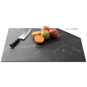OUTLET Szklana deska ochronna CZARNY MARMUR 60x52cm deska do krojenia kuchenna płyta ochronna taca szklana