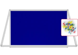OUTLET Gablota ogłoszeniowa informacyjna 90x60 cm niebieska filcowa w aluminiowej ramie