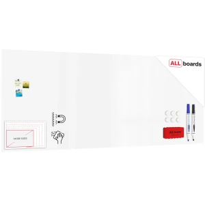 Tablica magnetyczna suchościeralna bezramowa panel magnetyczny SLIMboard 300x120 cm - niewidoczny montaż + GRATIS