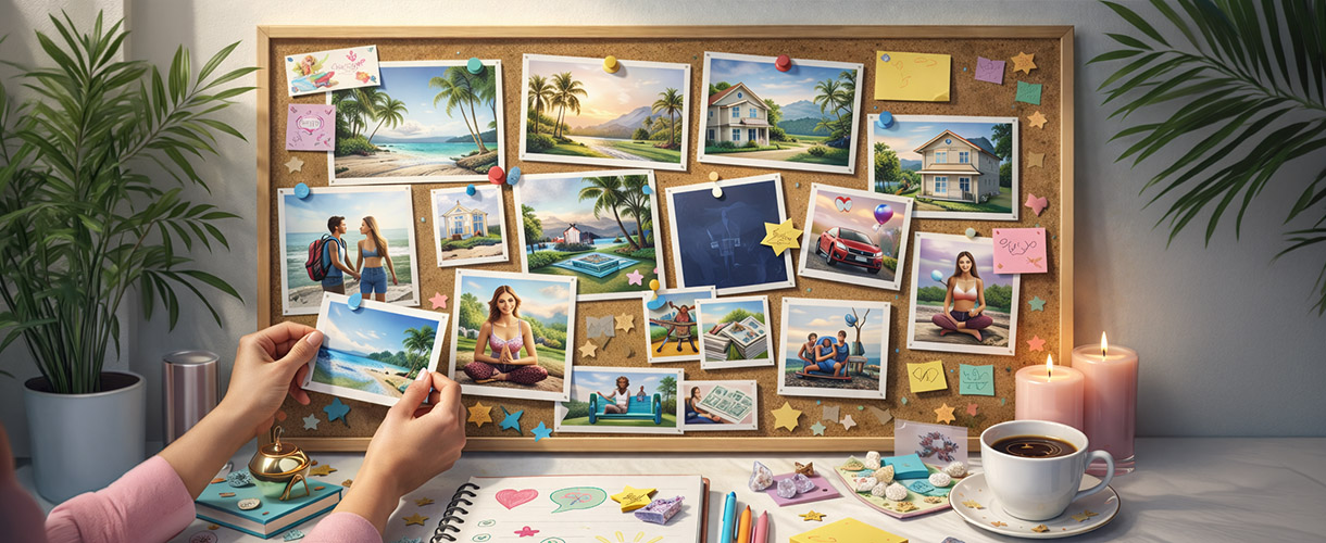 Vision board krok po kroku – jak zrobić tablicę marzeń i trzymać się swoich planów?